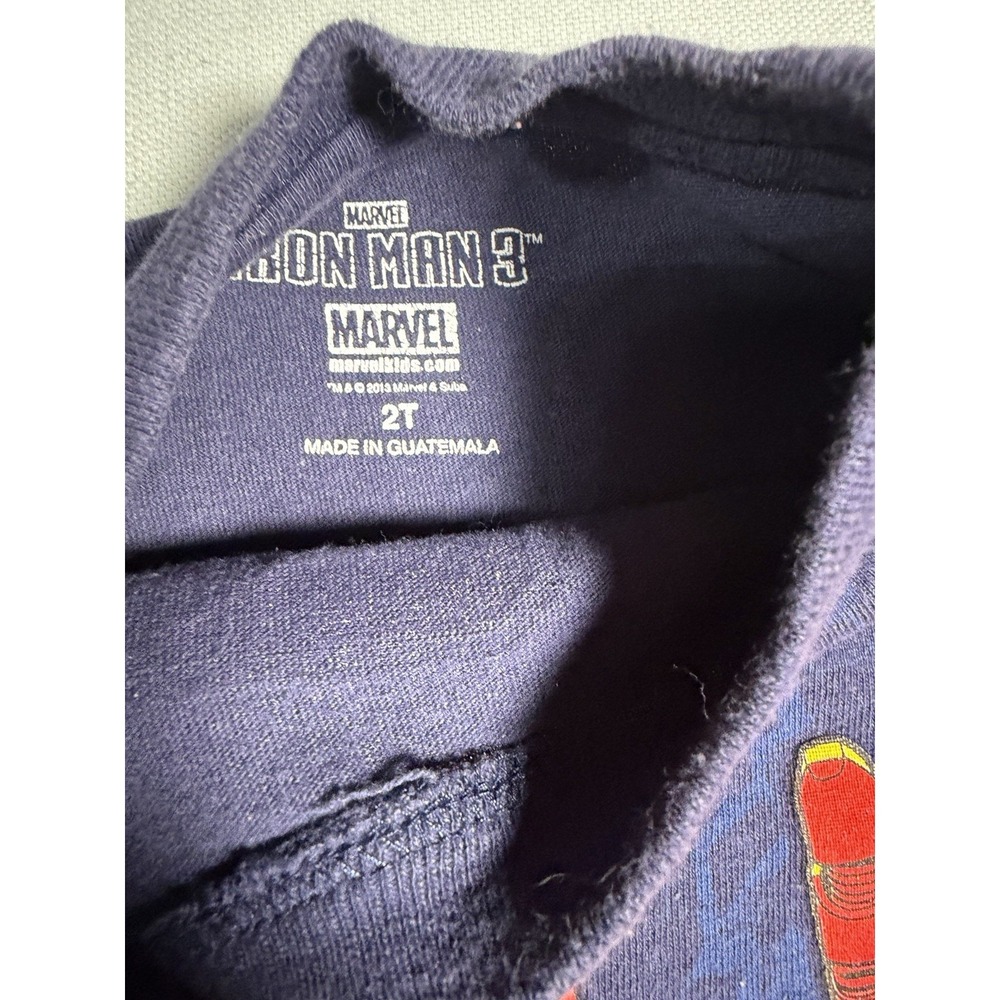 Boys 24 Months Iron Man Blue Short Sleeve Tee Shirt Tshirt Marvel 2013 - Picture 8 of 15